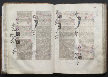 The Gotha Missal:  Fol. 37r, Text, c. 1375. And workshop Master of the Boqueteaux (French). Ink,