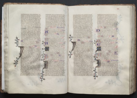 The Gotha Missal:  Fol. 42r, Text, c. 1375. And workshop Master of the Boqueteaux (French). Ink,