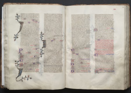 The Gotha Missal:  Fol. 43r, Text, c. 1375. And workshop Master of the Boqueteaux (French). Ink,