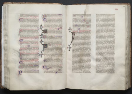 The Gotha Missal:  Fol. 44r, Text, c. 1375. And workshop Master of the Boqueteaux (French). Ink,