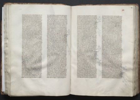 The Gotha Missal:  Fol. 45r, Text, c. 1375. And workshop Master of the Boqueteaux (French). Ink,