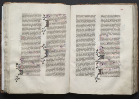 The Gotha Missal:  Fol. 45v, Text, c. 1375. And workshop Master of the Boqueteaux (French). Ink,