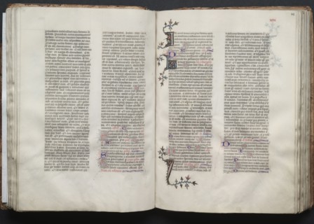 The Gotha Missal:  Fol. 47v, Text, c. 1375. And workshop Master of the Boqueteaux (French). Ink,
