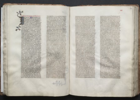 The Gotha Missal:  Fol. 49r, Text, c. 1375. And workshop Master of the Boqueteaux (French). Ink,