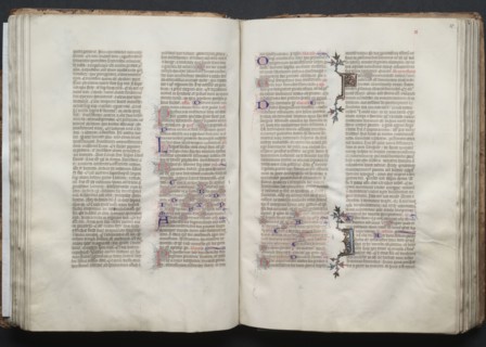 The Gotha Missal:  Fol. 49v, Text, c. 1375. And workshop Master of the Boqueteaux (French). Ink,