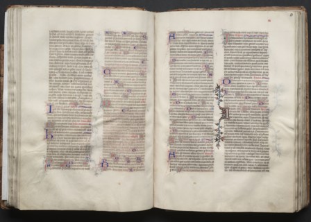 The Gotha Missal:  Fol. 51r, Text, c. 1375. And workshop Master of the Boqueteaux (French). Ink,