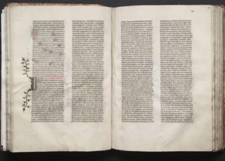 The Gotha Missal:  Fol. 52r, Text, c. 1375. And workshop Master of the Boqueteaux (French). Ink,