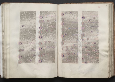 The Gotha Missal:  Fol. 53r, Text, c. 1375. And workshop Master of the Boqueteaux (French). Ink,