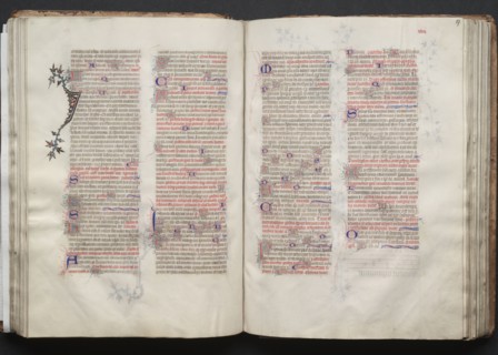 The Gotha Missal:  Fol. 56v, Text, c. 1375. And workshop Master of the Boqueteaux (French). Ink,