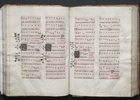 The Gotha Missal:  Fol. 60r, Text, c. 1375. And workshop Master of the Boqueteaux (French). Ink,