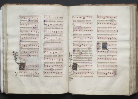 The Gotha Missal:  Fol. 61v, Text, c. 1375. And workshop Master of the Boqueteaux (French). Ink,