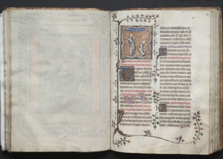 The Gotha Missal:  Fol. 64v, Text, c. 1375. And workshop Master of the Boqueteaux (French). Ink,