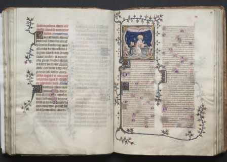 The Gotha Missal:  Fol. 68v, Text, c. 1375. And workshop Master of the Boqueteaux (French). Ink,