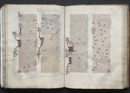 The Gotha Missal:  Fol. 69v, Text, c. 1375. And workshop Master of the Boqueteaux (French). Ink,