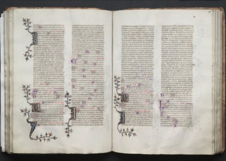 The Gotha Missal:  Fol. 71r, Text, c. 1375. And workshop Master of the Boqueteaux (French). Ink,