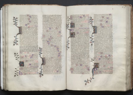 The Gotha Missal:  Fol. 72r, Text, c. 1375. And workshop Master of the Boqueteaux (French). Ink,