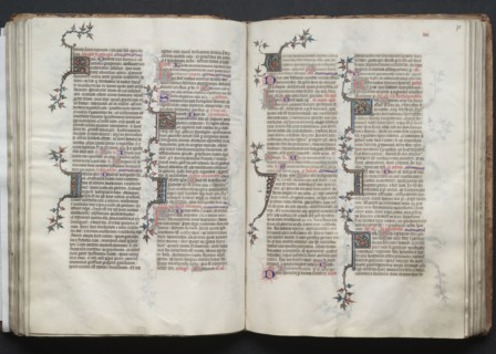 The Gotha Missal:  Fol. 75r, Text, c. 1375. And workshop Master of the Boqueteaux (French). Ink,