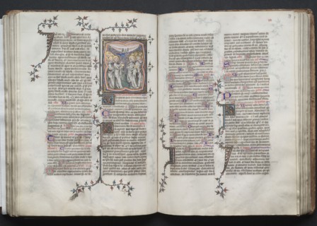 The Gotha Missal:  Fol. 76v, The Ascension, c. 1375. And workshop Master of the Boqueteaux (French)