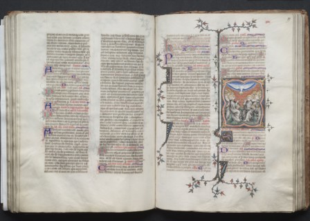 The Gotha Missal:  Fol. 78v, Text, c. 1375. And workshop Master of the Boqueteaux (French). Ink,