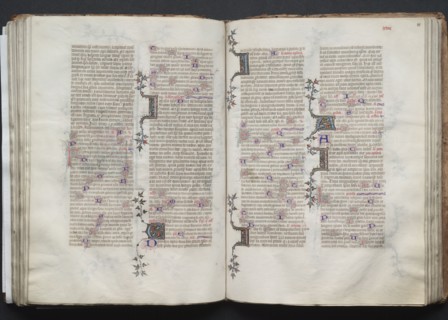 The Gotha Missal:  Fol. 79v, Text, c. 1375. And workshop Master of the Boqueteaux (French). Ink,