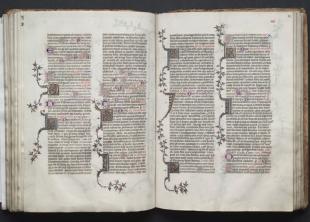 The Gotha Missal:  Fol. 84r, Text, c. 1375. And workshop Master of the Boqueteaux (French). Ink,