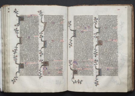 The Gotha Missal:  Fol. 85r, Text, c. 1375. And workshop Master of the Boqueteaux (French). Ink,