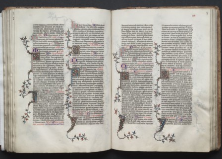 The Gotha Missal:  Fol. 86v, Text, c. 1375. And workshop Master of the Boqueteaux (French). Ink,