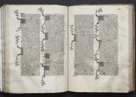 The Gotha Missal:  Fol. 89r, Text, c. 1375. And workshop Master of the Boqueteaux (French). Ink,