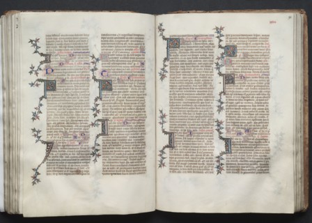The Gotha Missal:  Fol. 90r, Text, c. 1375. And workshop Master of the Boqueteaux (French). Ink,