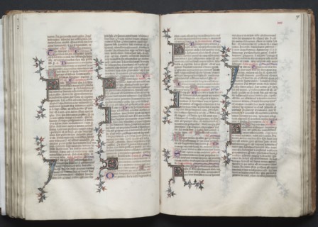 The Gotha Missal:  Fol. 90v, Text, c. 1375. And workshop Master of the Boqueteaux (French). Ink,