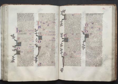The Gotha Missal:  Fol. 94v, Text, c. 1375. And workshop Master of the Boqueteaux (French). Ink,