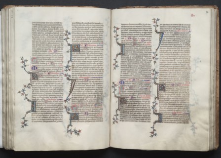 The Gotha Missal:  Fol. 96v, Text, c. 1375. And workshop Master of the Boqueteaux (French). Ink,