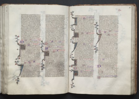 The Gotha Missal:  Fol. 98r, Text, c. 1375. And workshop Master of the Boqueteaux (French). Ink,