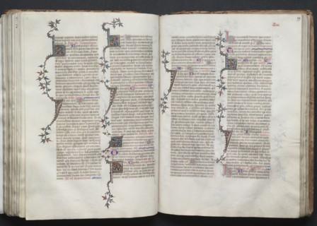 The Gotha Missal:  Fol. 99r, Text, c. 1375. And workshop Master of the Boqueteaux (French). Ink,