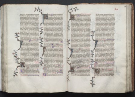 The Gotha Missal:  Fol. 99v, Text, c. 1375. And workshop Master of the Boqueteaux (French). Ink,