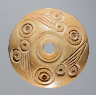 Spindle Whorl, 700s - 900s. Iran, early Islamic period, 8th - 10th century. Bone, incised; overall: