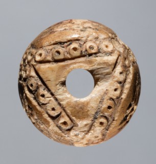 Spindle Whorl, 700s - 900s. Iran, early Islamic period, 8th - 10th century. Bone, incised; overall: