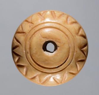 Spindle Whorl, 700s - 900s. Iran, early Islamic period, 8th - 10th century. Bone, incised; overall: