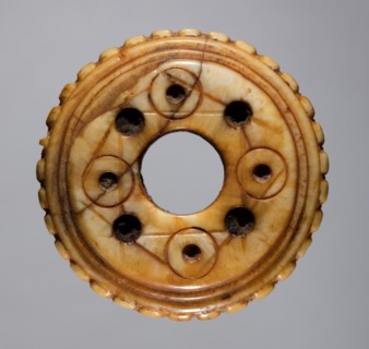 Spindle Whorl, 700s - 900s. Iran, early Islamic period, 8th - 10th century. Bone, incised; overall: