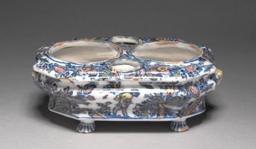 Cruet Stand, c. 1740. Héraud- LeRoy Factory (French). Tin- glazed earthenware (faience) wth