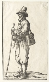 Beggar in Profile Toward Left. Ludolph Büsinck (German, 1590-1669). Woodcut