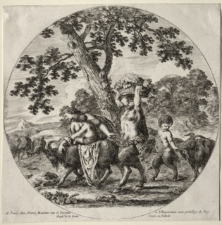 A Satyr Family Traveling. Stefano Della Bella (Italian, 1610-1664). Etching