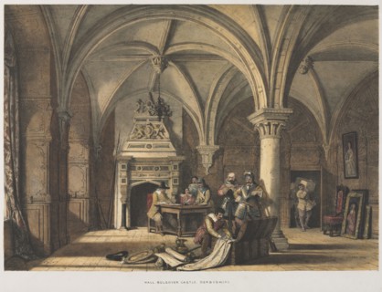 Hall, Bolsover Castle, Derbyshire, 1840. Joseph Nash (British, 1808-1878). Lithograph, hand colored