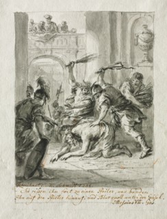 The Flagellation, 1788. Martin Johann Schmidt (Austrian, 1718-1801). Brush and gray ink and gray