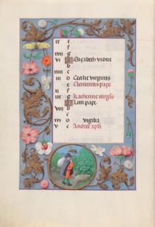 Hours of Queen Isabella the Catholic, Queen of Spain:  Fol. 12v, November, c. 1500. And associates