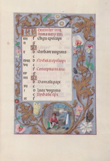 Hours of Queen Isabella the Catholic, Queen of Spain:  Fol. 13r, December, c. 1495-1500. And