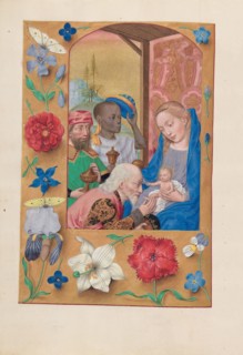 Hours of Queen Isabella the Catholic, Queen of Spain:  Fol. 136v, Adoration of the Magi, c. 1500.