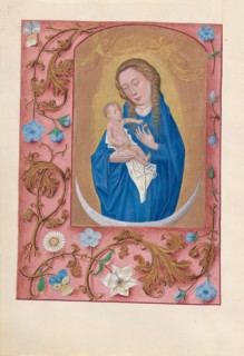 Hours of Queen Isabella the Catholic, Queen of Spain:  Fol. 159v, Woman Clothed in the Sun, c. 1500