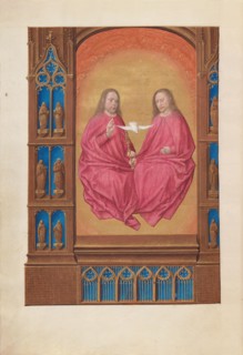 Hours of Queen Isabella the Catholic, Queen of Spain:  Fol. 17v, The Trinity, c. 1495-1500. And
