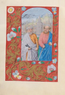 Hours of Queen Isabella the Catholic, Queen of Spain:  Fol. 173v, Saints Peter & Paul, c. 1500. And